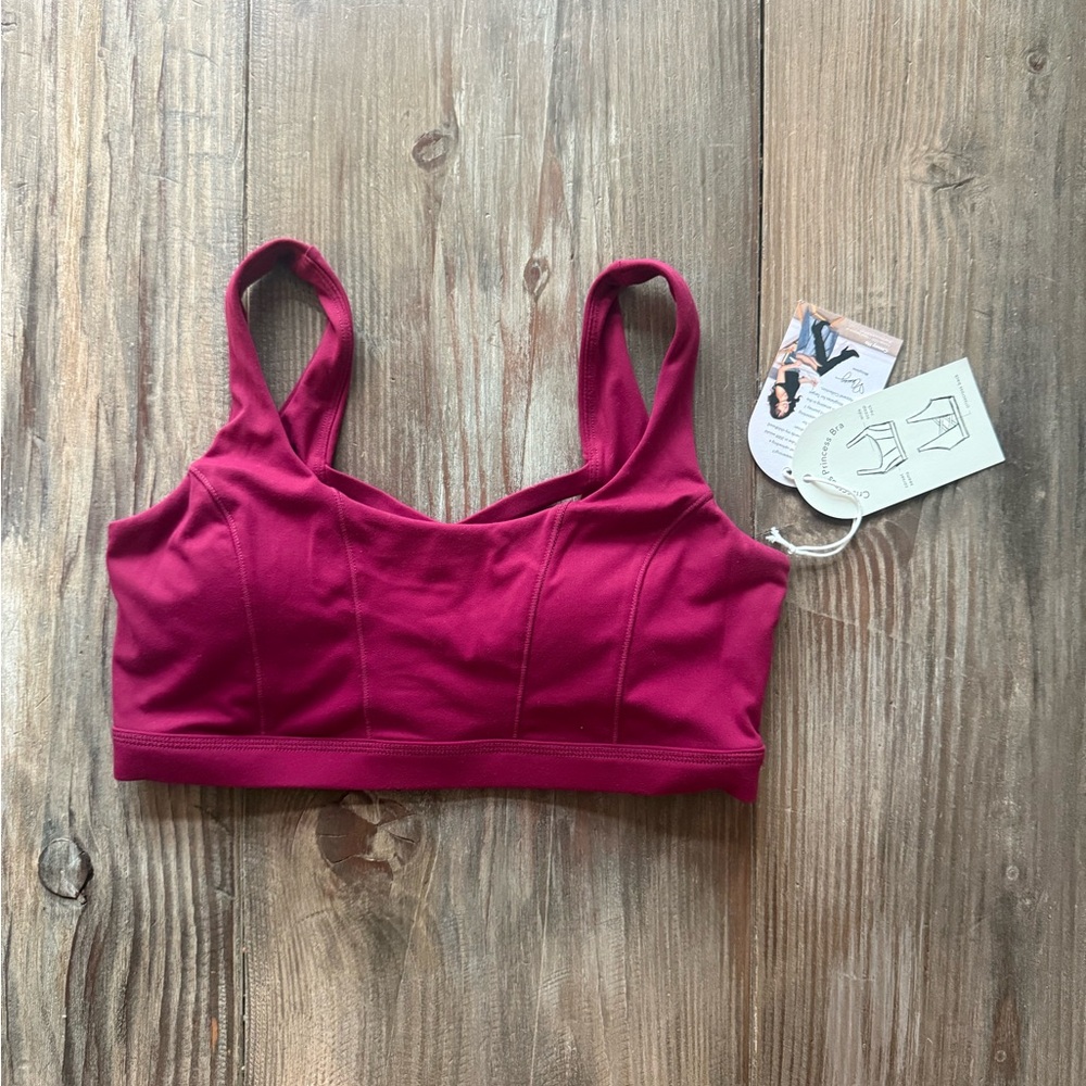 Blogilates Women’s Crisscross Princess Bra – Burgundy | M | NWT